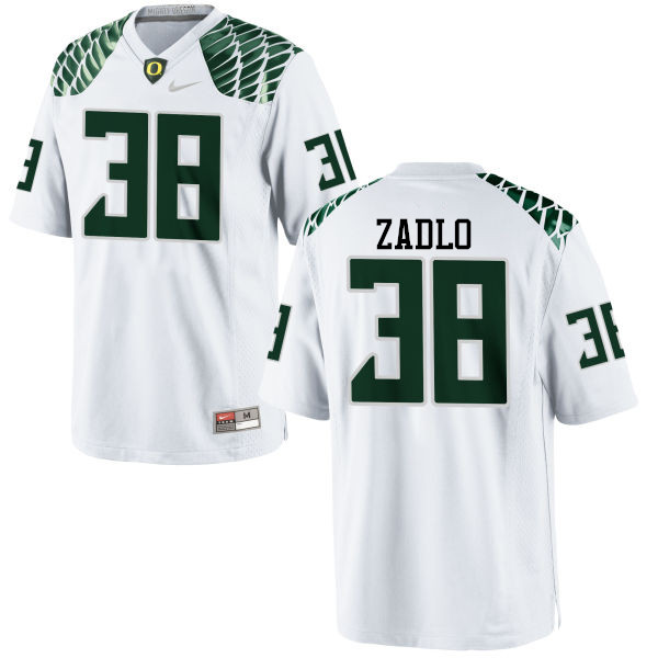 Men #38 Jaren Zadlo Oregon Ducks College Football Jerseys-White - Click Image to Close